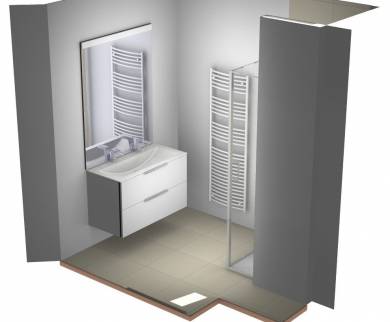 Modélisation 3D de la future salle de bain - Montluel 01120