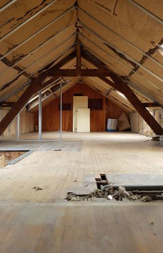 Pendant travaux : isolation sous toiture