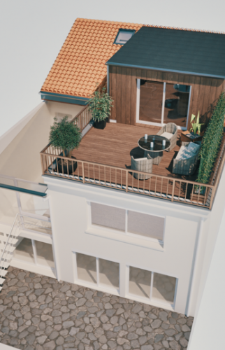 Plans 3D rénovation avec création de lucarne