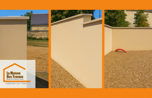 Mur extérieur esthétique et durable entre Luxeuil et Lure, réalisé par des artisans locaux rigoureux – Projet clé en main.