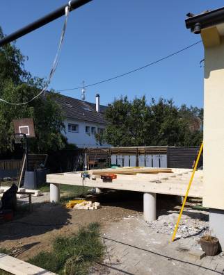 Début d'élévation de l'agrandissement de maison à Sausheim