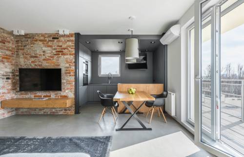 Vue salon et cuisine