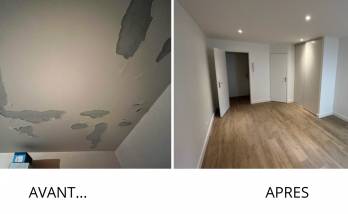 Nouveau faux-plafond dans studio rénové - Nantes 44