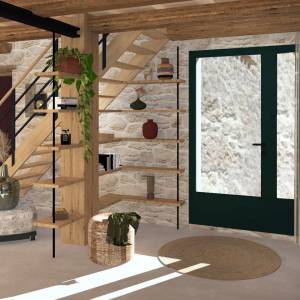 Etagères et escaliers en bois