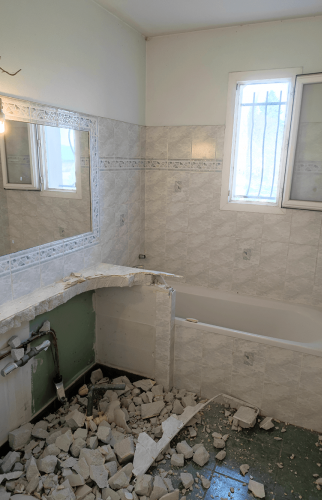 Carnet de chantier d’une rénovation de salle de bain à Crémieu : création d’une douche