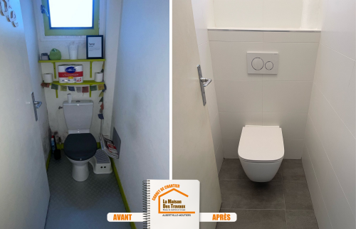 rénovation salle de bains Albertville, transformation WC moderne, carrelage design salle de bains, installation meuble vasque, artisan rénovation 73200