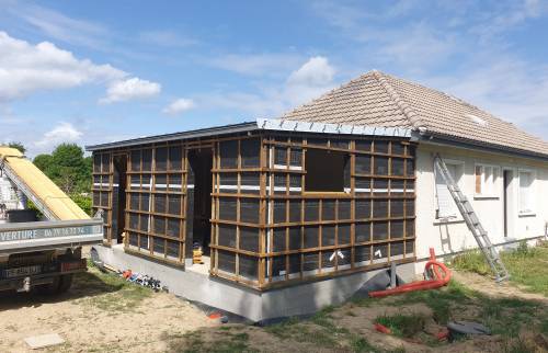 Couverture zinc de l'extension bois