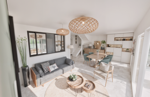 Surélévation de maison à Rezé - Plans 3D 1