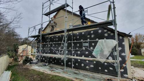 Travaux d'isolation thermique par l'extérieur en cours - Sénart 77127