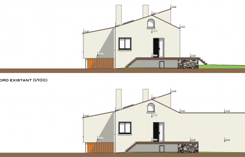 Extension de maison de 40 m² à Basse-Goulaine - plan 3D
