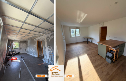  sol PVC cuisine, rénovation appartement Albertville, cuisine contemporaine maison, rénovation intérieure complète, artisan rénovation cuisine