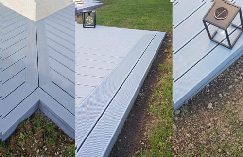 terrasse composite Haute-Savoie, artisan aménagement extérieur, installation terrasse montagne, terrasse sur ossature bois, finitions terrasse