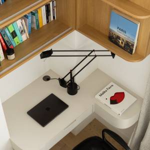 Bureau intégré dans un appartement rénové chic et fonctionnel à Paris – projet Grande Armée Camille AUDER