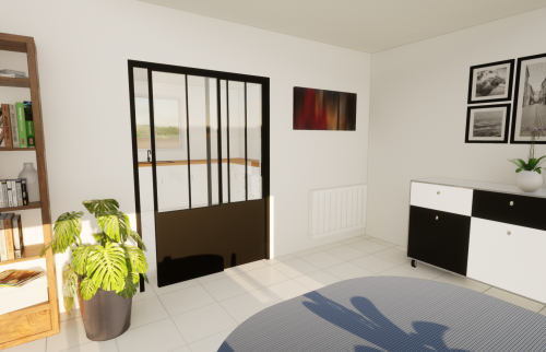 Vue 3D du projet : aperçu du rendu de la verrière