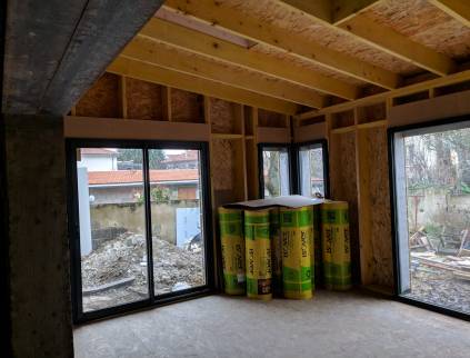 Extension Maison à Lyon - Bron- Réalisation de l'Ossature Bois