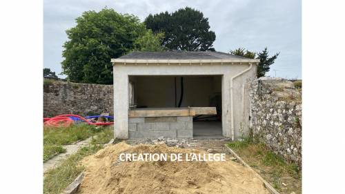 Création de l'allège Transformation du garage en studio