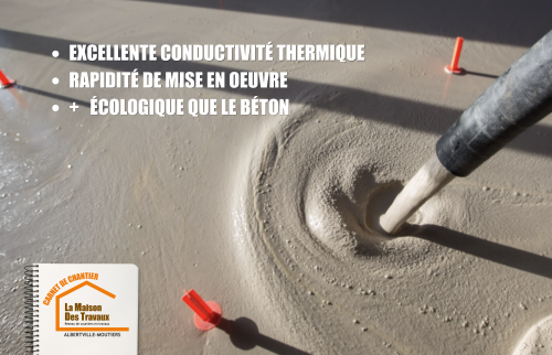 Aménagement de garage, studio moderne, chape anhydrite, chauffage au sol, réseau d'artisans locaux, La Maison des Travaux