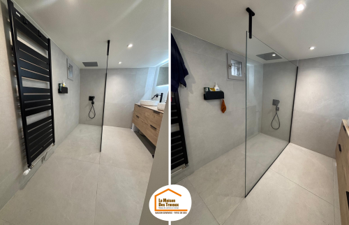 La Maison des Travaux Pays de Gex, La Maison des Travaux Bassin Genevois Pays de Gex, rénovation salle de bains, salle de bain moderne Pays de Gex, douche à l’italienne