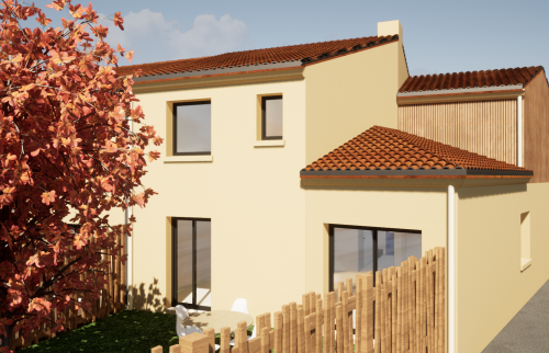 Surélévation en ossature bois à Vertou - visualisation après travaux