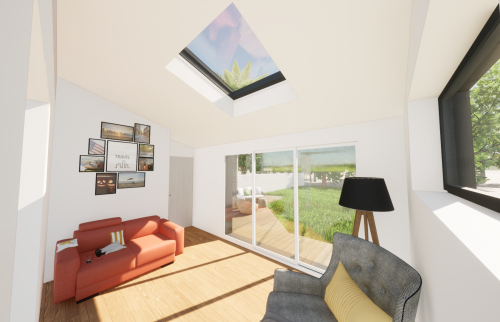 Création d'une extension à Saint-Sébastien-sur-Loire - Vue intérieur nouvelle pièce