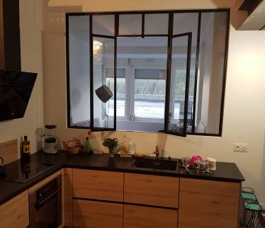 Verrière atelier avec ouvrant en 2 vantaux