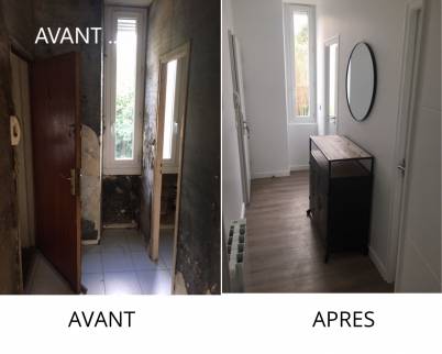 Travaux de rénovation d'entrée dans un appartement à Nantes 44