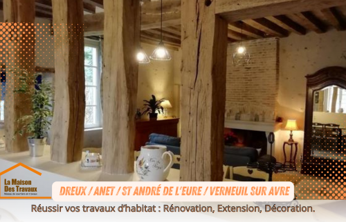 Cuisine ouverte et pierres apparentes à Verneuil-sur-Avre