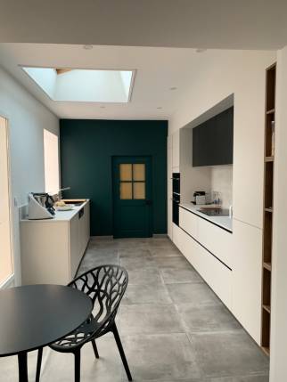 Carrelage effet béton dans une cuisine