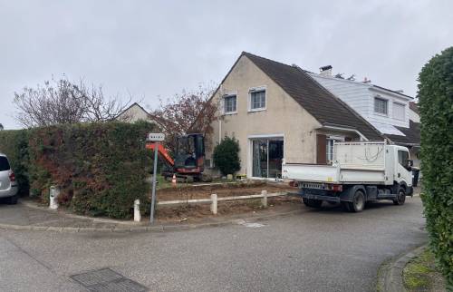 Extension de plain pied : vue avant travaux - Marcy l'Etoile (69280)