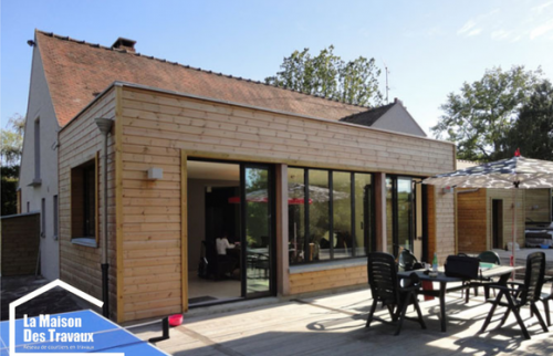 Extension en ossature bois et bardage bois