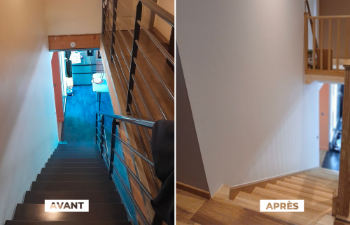  rénovation d'un escalier - vue de haut
