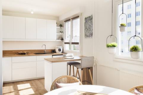 Cuisine ouverte avec retour bar