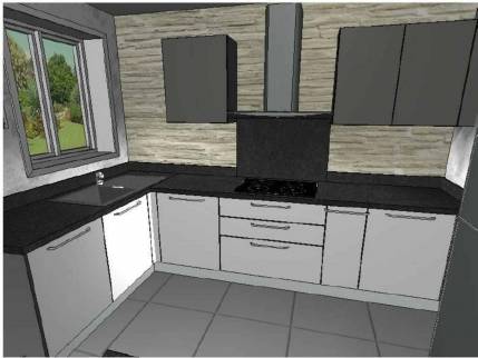 Simulation 3D pour une rénovation de cuisine - Brie-Comte-Robert 77170