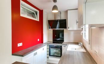 Rénovation d'une cuisine à Sceaux, le mur