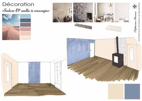 Dashboard de décoration intérieure pour une rénovation de salon séjour - Brie-Comte-Robert 77170