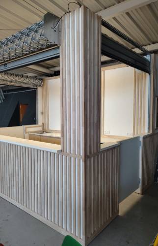 Vue du bar travail du bois 