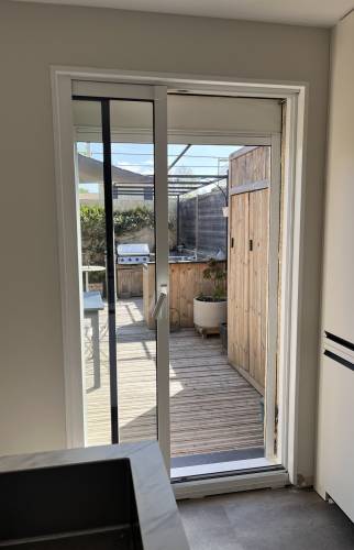 Porte vitrée glandage