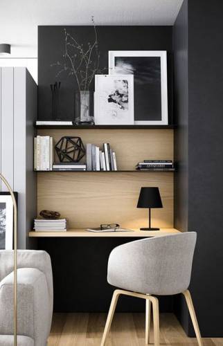 Création d’un espace bureau dans un salon à Bougival