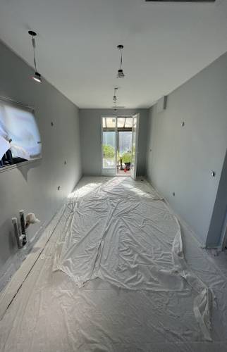 Chantier en cours pour transformation ancienne chambre en cuisine