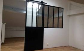 Verrière d'atelier et porte-verrière coulissante installée dans des combles aménagés - Brie-Comte-Robert 77170