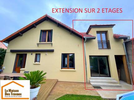 Maison côté jardin après extension (Yerres 91330)