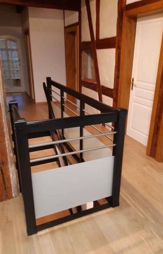 Escalier sur mesure, garde corps métal verre à Altkirch