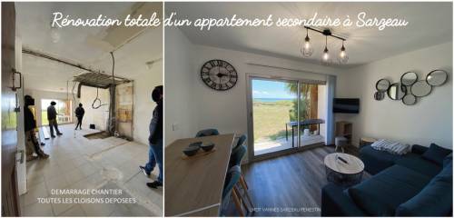Rénovation totale d’un appartement secondaire face mer à Sarzeau 56370 dans le Golfe du Morbihan