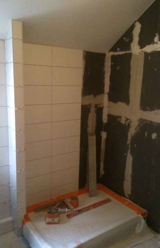 Mise en place receveur - Panneaux wedi pour faënce - Saint Herblain