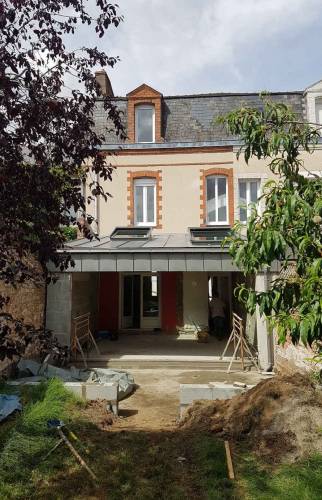 Véranda en cours de construction 