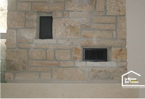 Rénovation des pierres sur cheminée