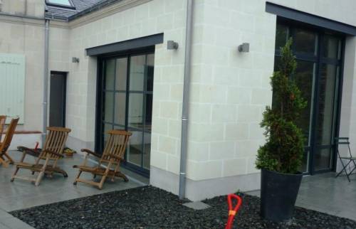 Baies vitrées PBC/alu façades ouest et sud extension maison fenêtre d'angle fixe alu - Cergy - 95000 -