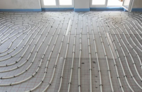 Vue totale sur le système du plancher chauffant