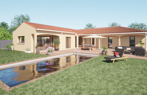 Extension de maison de 25 m² au Bignon - vues 3D