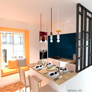 Rénovation cuisine style Mondrian à Grenoble - Margot De Smedt - La Maison Des Architectes